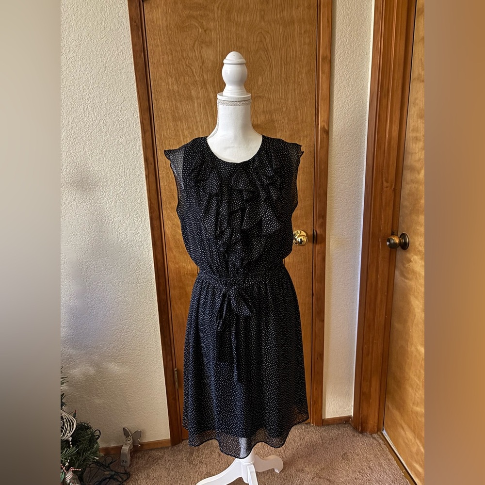 Roz & Ali Black Ruffle Midi Dress